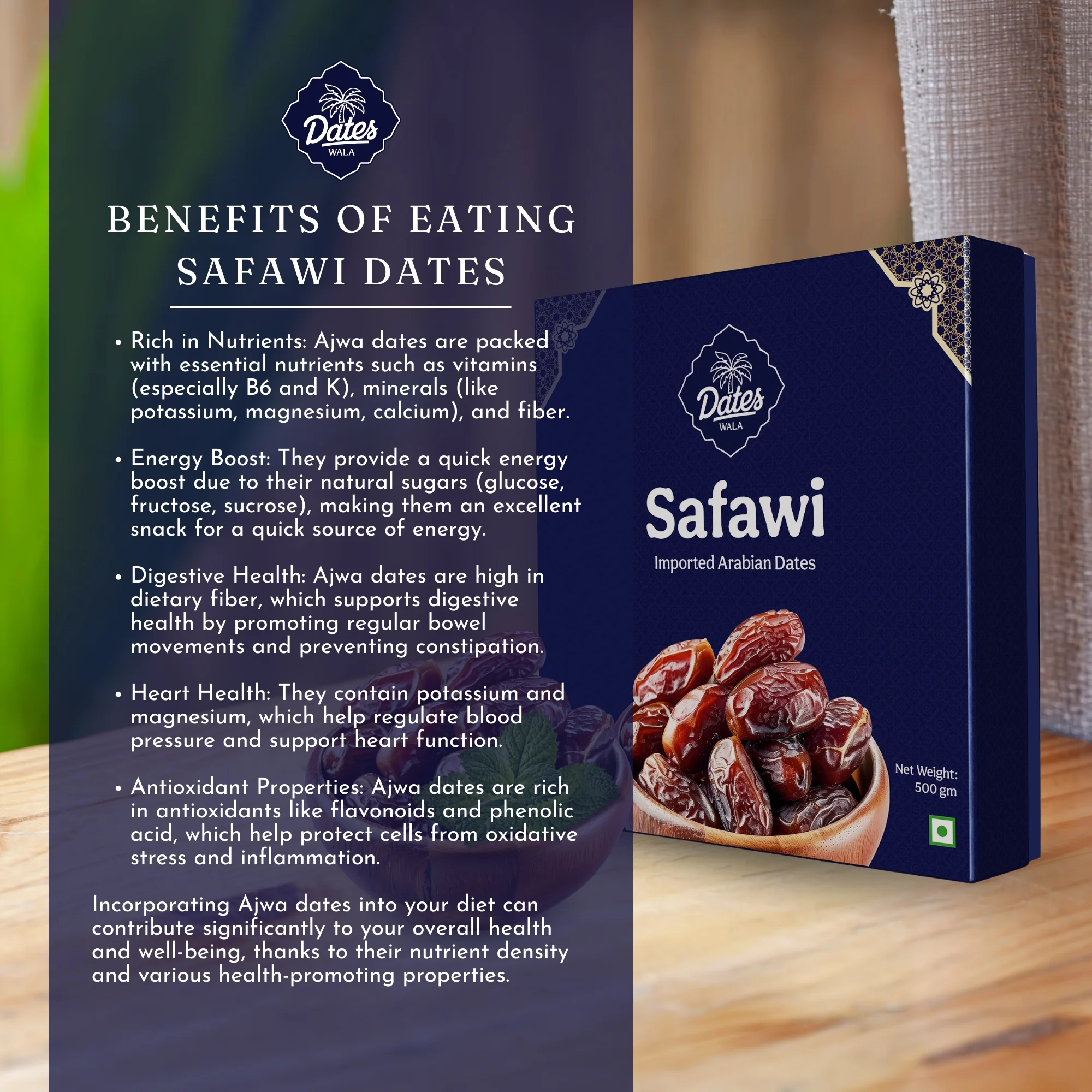 Premium Kalmi Dates - Nutrient-Rich and Flavorful (500gm) - Image 2