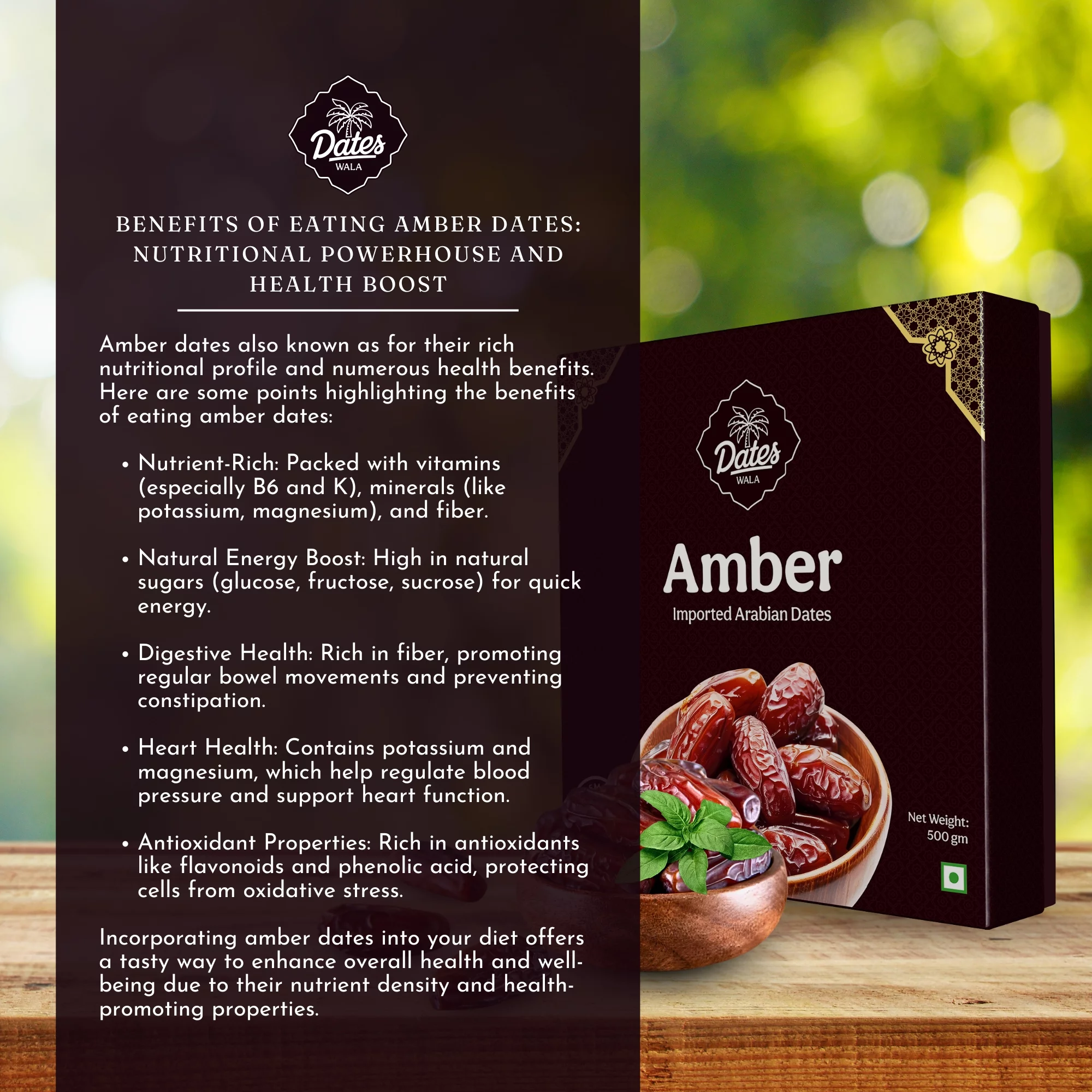 Premium Amber Dates - Sweet and Nutritious Delight (500gm) - Image 2