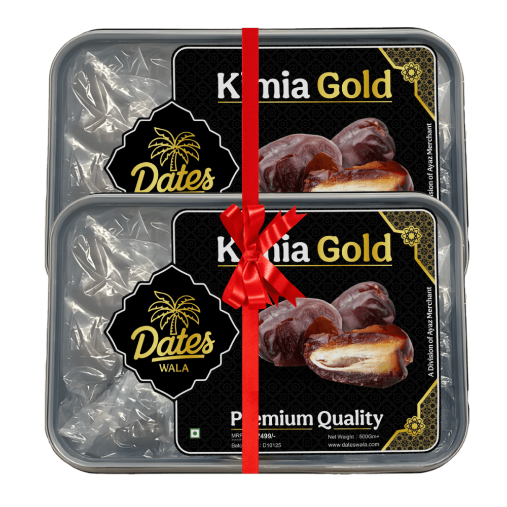 Date Wala Kimia Gold Dates - 1kg (500g + 500g) | Buy 1 Get 1 Free | Naturally Sweet & Nutritious | No Preservatives | No Added Sugar | Vegan & Gluten-Free | Khajur | Khajoor | Khejur Premium International Fresh Queen kimia Dates 100% Naturally Dried Dates | Sourced from Saudi Arabia